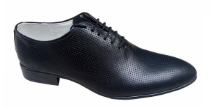 Pantofi barbati eleganti din piele naturala matritata negru GKR35NP