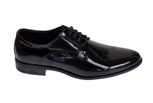 Pantofi barbati eleganti din piele naturala - Model Klaime Negru Lac - Img 6