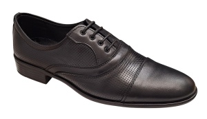 Pantofi barbati eleganti din piele naturala - Model Negru Matritat 18N - Img 5