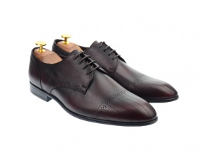 Pantofi barbati eleganti din piele naturala - Moel visiniu 702 Marimea 41 - Img 4