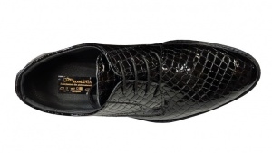Pantofi barbati eleganti din piele naturala Negru Croco GKR4CRN - Img 3
