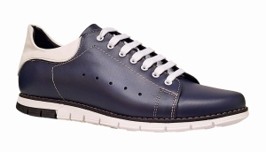 Pantofi barbati sport bleumarin inchis din piele naturala GKR111BLU - Img 4