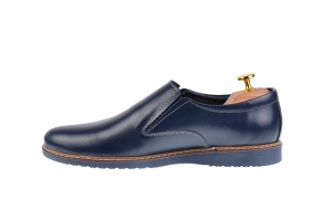 Pantofi barbati sport - casual din piele naturala, bleumarin - TENMARIOBLU - Img 3