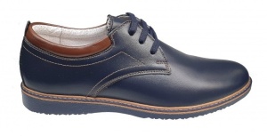 Pantofi barbati sport din piele naturala bleumarin 330BLM2 - Img 3