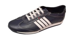 Pantofi barbati sport din piele naturala , Bleumarin, Alb - GKR93BLM - Img 5