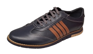 Pantofi barbati sport din piele naturala , Bleumarin, Maro - GKR92BLM - Img 7