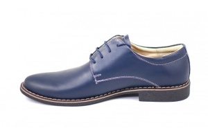Pantofi bleumarin barbati casual - eleganti din piele naturala Dark Blue - Img 4