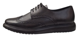 Pantofi Brogue Derby Casual-Eleganti barbati din piele naturala culoare neagra DeSuceava RSY02N - Img 3
