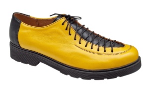 Pantofi casual dama din piele naturala - Model Galben cu Negru PDGINAG