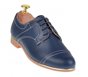 Pantofi casual pentru dama din piele naturala bleumarin P995BL - Img 5