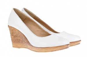 Pantofi dama casual din piele naturala alba cu platforma de 7 cm - MARA P3550ALB - Img 3