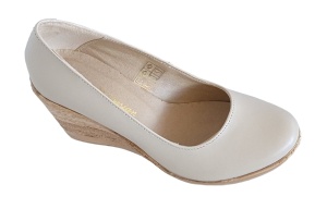 Pantofi dama casual din piele naturala bej cu platforma de 7 cm - MARA BEJ P3550BEJ - Img 4