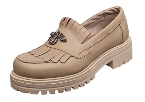 Pantofi dama casual din piele naturala bej Sasha - Img 2