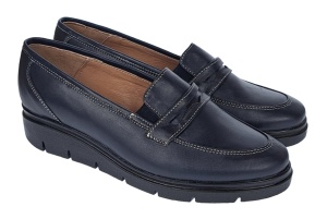 Pantofi dama casual din piele naturala, bleumarin inchis - P105BLBOX - Img 7