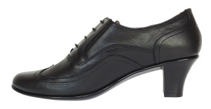 Pantofi dama casual din piele naturala box - Model Negru cu siret P17BL - Img 2