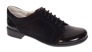 Pantofi dama casual din piele naturala - Model Bob Negru Lac - Img 2