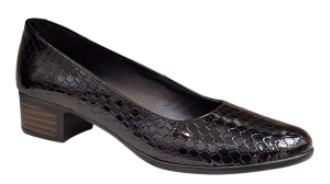 Pantofi dama casual din piele naturala Negru Croco Lac - STD24CRN