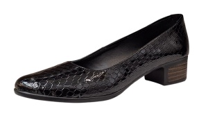 Pantofi dama casual din piele naturala Negru Croco Lac - STD24CRN - Img 4