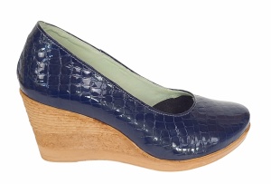 Pantofi dama casual din piele naturala platforme de 7 cm Mara Bleumarin - P3550BLCR - Img 2