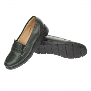 Pantofi dama, casual, din piele naturala, verde, foarte comozi - P105VBOX - Img 2
