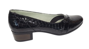 Pantofi dama comozi casual din piele naturala negru croco P18CRLN - Img 5