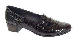 Pantofi dama comozi casual din piele naturala negru croco P18CRN - Img 2
