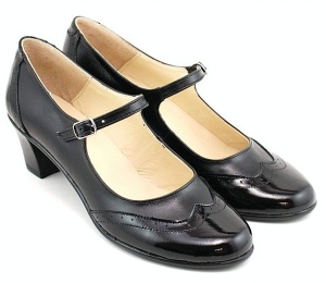 Pantofi dama comozi si eleganti, din piele naturala BOX si LAC, cu toc de 5 sau de 7 cm, P104NL5 - Img 6