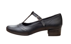 Pantofi dama de dans negri cu bareta din piele naturala STD22N - Img 2