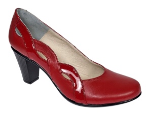 Pantofi dama din piele naturala cu toc de 7cm Katty Rosu P134233RL