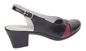 Pantofi dama eleganti din piele naturala cu toc de 6cm - Model decupat Negru, Bordo PS35NB - Img 2