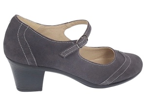 Pantofi dama eleganti din piele naturala intoarsa gri toc de 5cm P104GRIVEL - Img 2