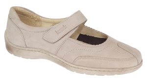 Pantofi dama Med-Line Ultra Confort din piele naturala bufo cu bareta BRD214BEJ - Img 8