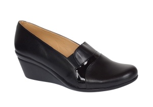 Pantofi dama piele naturala cu platforme de 5 cm P14 Negru Box - Img 3