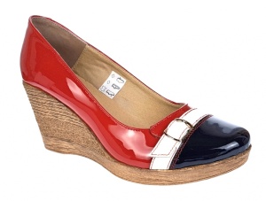 Pantofi dama piele naturala lacuita cu platforme de 7 cm - PTEANAR