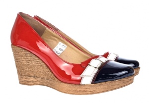 Pantofi dama piele naturala lacuita cu platforme de 7 cm - PTEANAR - Img 2