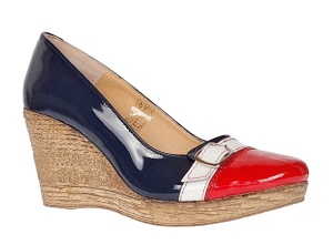 Pantofi dama piele naturala lacuita rosu-bleumarin platforma 7 cm – Stil si confort - Img 7