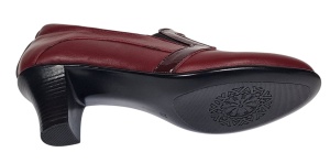 Pantofi de dama eleganti din piele naturala grena cu toc de 5 cm P72VIS - Img 5