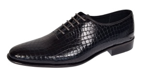 Pantofi eleganti barbati din piele naturala Havana Croco Lac Negru