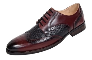 Pantofi eleganti barbati piele naturala 993 Bordeaux si Negru - Img 5