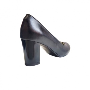 Pantofi eleganti dama, bleumarin, din piele naturala box, toc 6 cm - NA87BLM2 - Img 2
