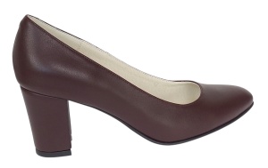 Pantofi eleganti dama din piele naturala box, toc 7 cm - Model Selena NA87BORDOP - Img 8