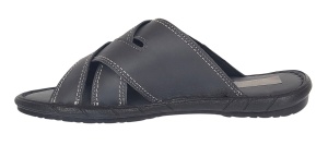 Papuci barbati din piele naturala de culoare Gri inchis - GKR74GRI - Img 6
