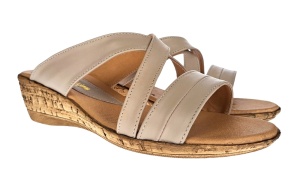 Papuci dama de vara cu platforme de 5 cm, din piele naturala, BEJ, PAP21BEJ - Img 6