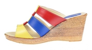 Papuci dama din piele naturala cu platforme de 7cm - RO214GBR - Img 6