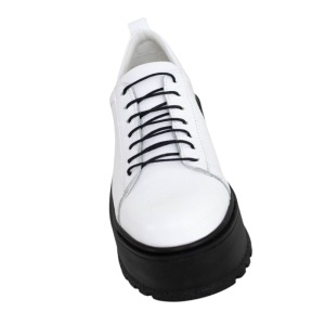 Platforme dama casual din piele naturala Alb Box - Confort si stil, un plus stabil de inaltime - Img 2