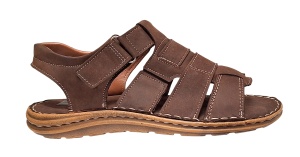 Sandale barbati casual din piele naturala maro bufo GKR47BM - Img 3
