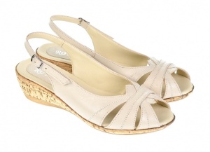 Sandale dama bej din piele naturala, cu platforme de 5cm - S52B - Img 4