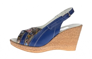Sandale dama de vara cu platforme de 7 cm, din piele naturala, albastru, BOX, S50BLBOX - Img 4