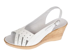 Sandale dama de vara cu platforme de 7 cm, din piele naturala, Alb S66ABOX - Img 9