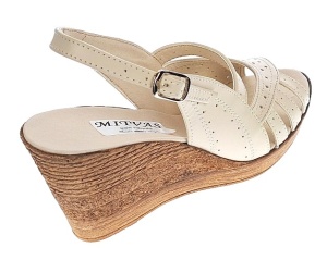 Sandale dama de vara cu platforme de 7 cm, din piele naturala, bej, S64BEJBOX - Img 3